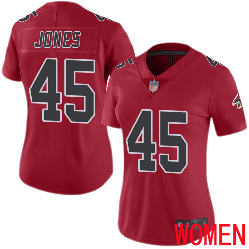 Atlanta Falcons Limited Red Women Deion Jones Jersey NFL Football #45 Rush Vapor Untouchable